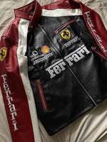 Black and maroon racing jacket by Xoratic