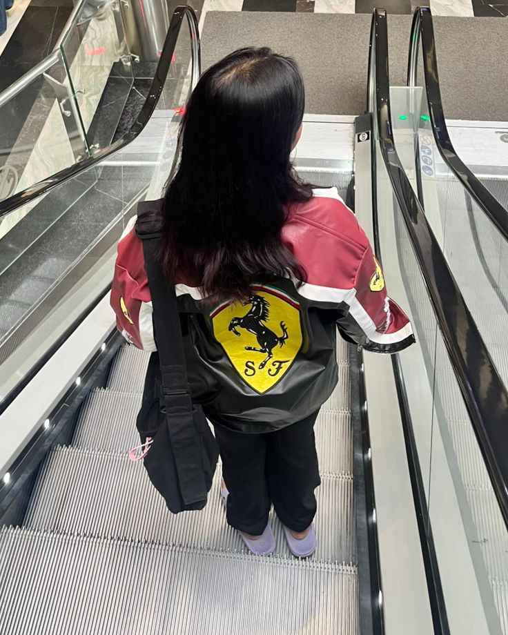 Black and maroon racing jacket by Xoratic