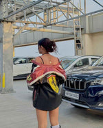 Black and maroon racing jacket by Xoratic