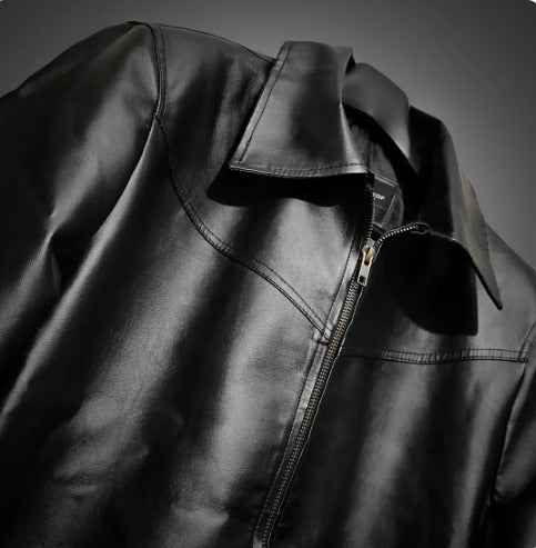 Classic Black Faux Leather Jacket – Timeless & Stylish.