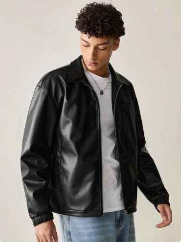 Classic Black Faux Leather Jacket – Timeless & Stylish by Xoratic.
