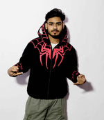 Spider print zip hoodie by Xoratic