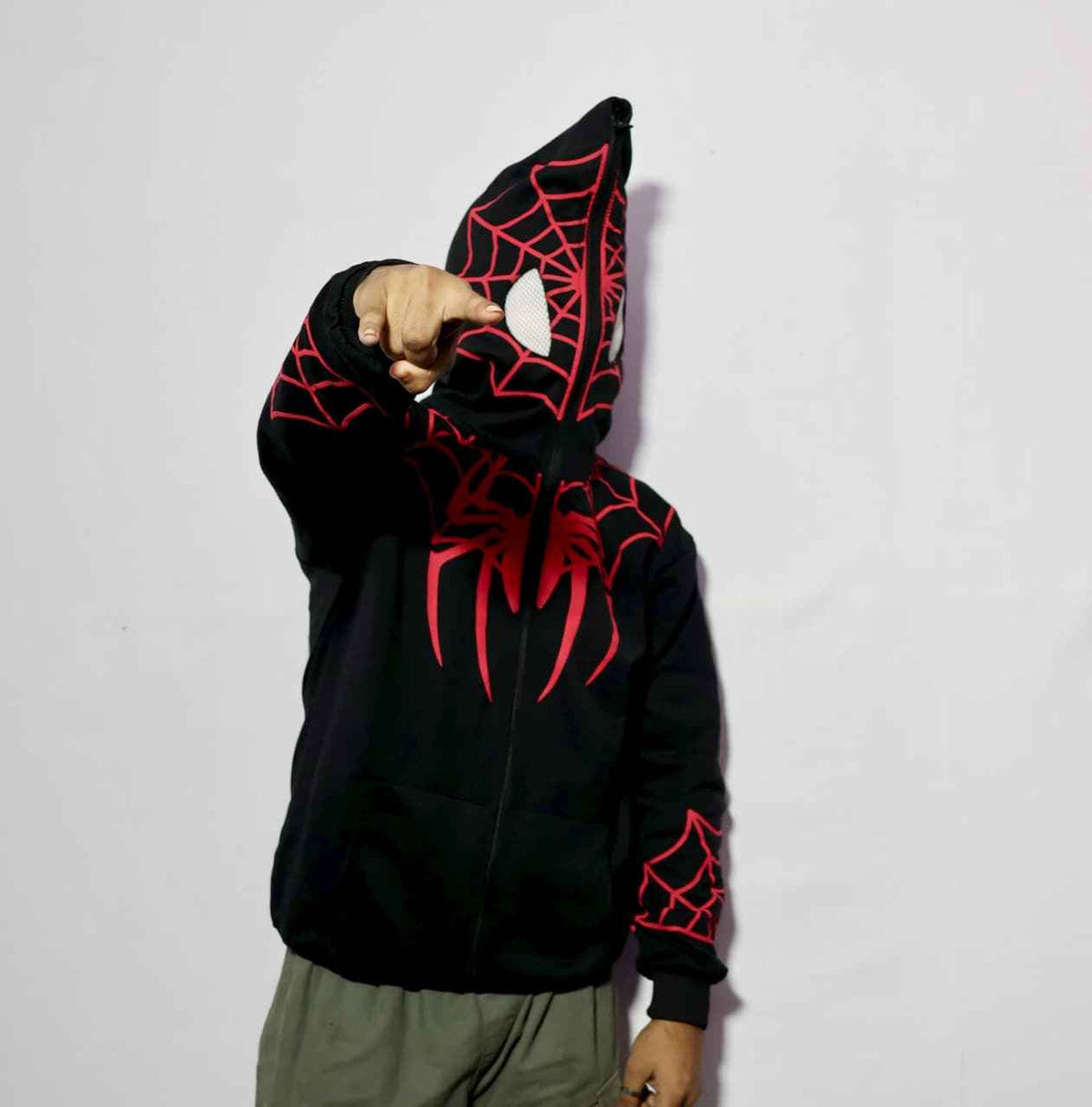 Spider print zip hoodie by Xoratic
