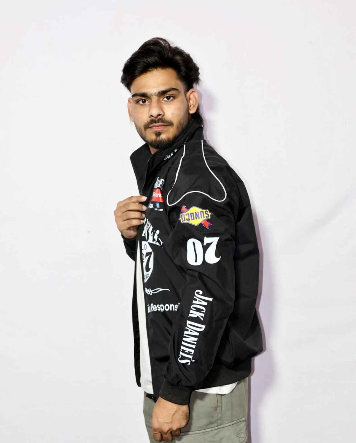 Heritage-style racing jacket DTF print by Xoratic