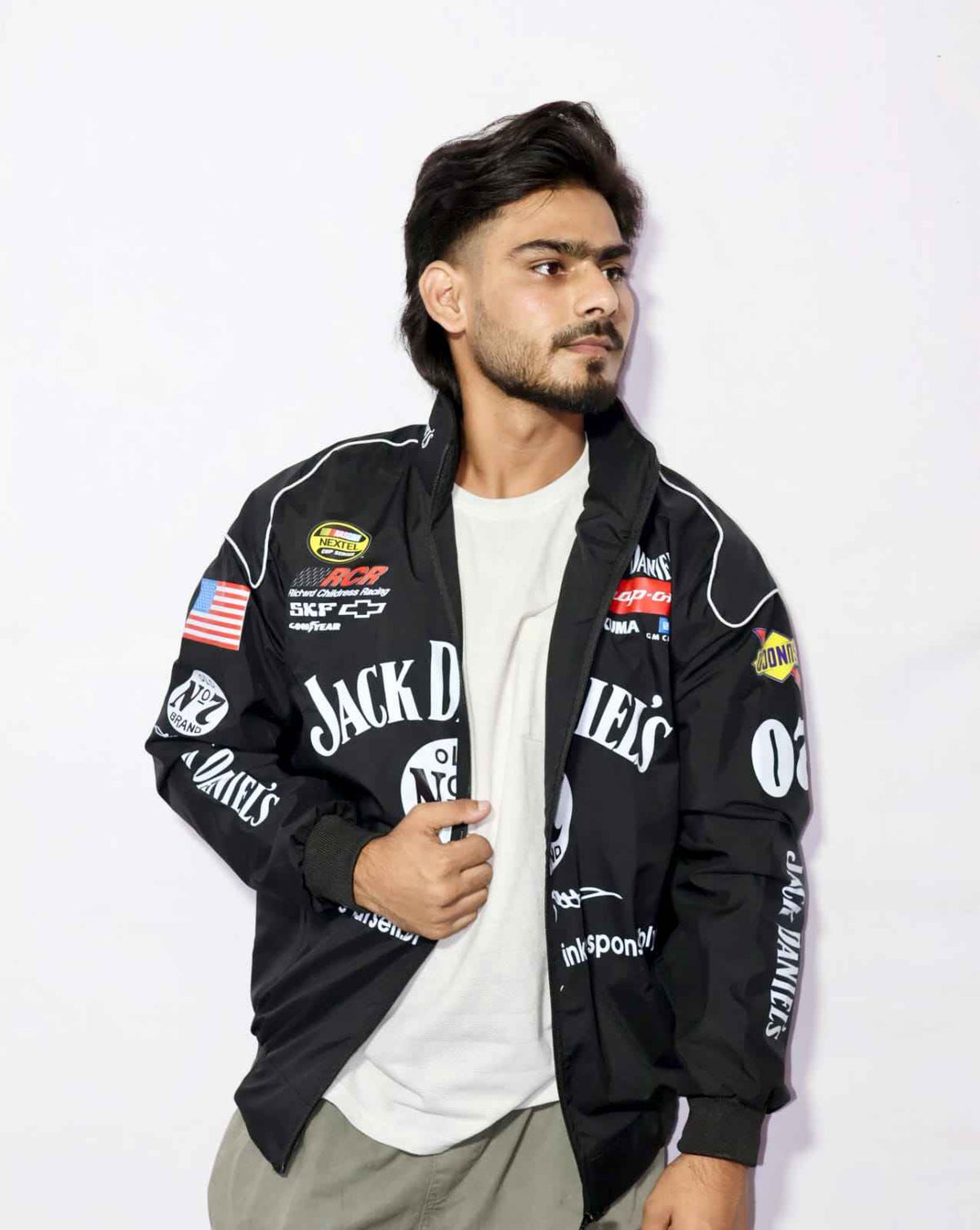 Heritage-style racing jacket DTF print by Xoratic