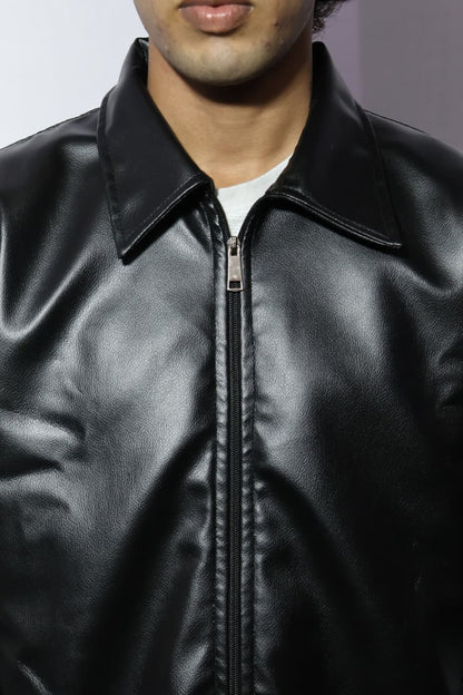 Classic Black Leather Jacket for Men – Sleek Design with Everyday Comfort [ Xoratic ]