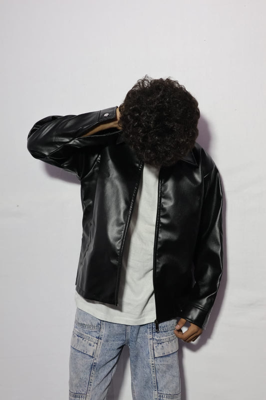 Classic Black Leather Jacket for Men – Sleek Design with Everyday Comfort [ Xoratic ]