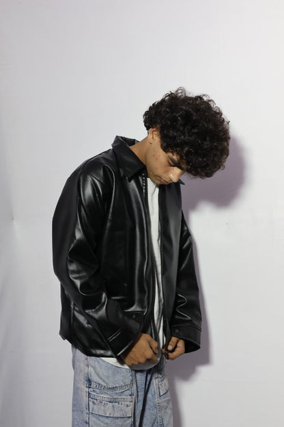 Classic Black Leather Jacket for Men – Sleek Design with Everyday Comfort [ Xoratic ]