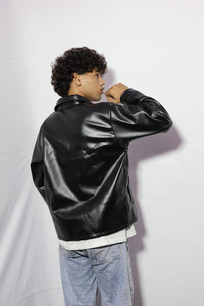 Classic Black Leather Jacket for Men – Sleek Design with Everyday Comfort [ Xoratic ]