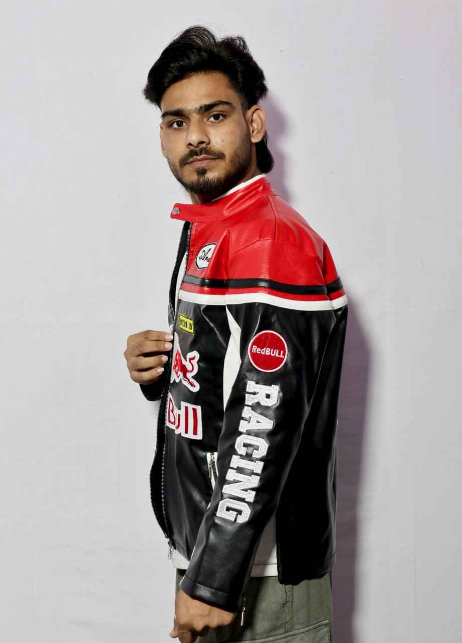 Red bull racing jacket fully Embroidered and unique style.