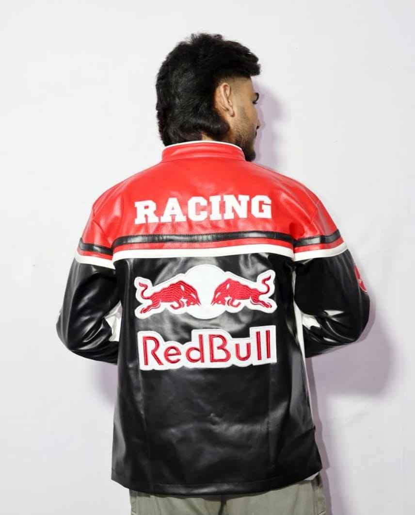 Fully embroidered navy racing jacket by Xoratic