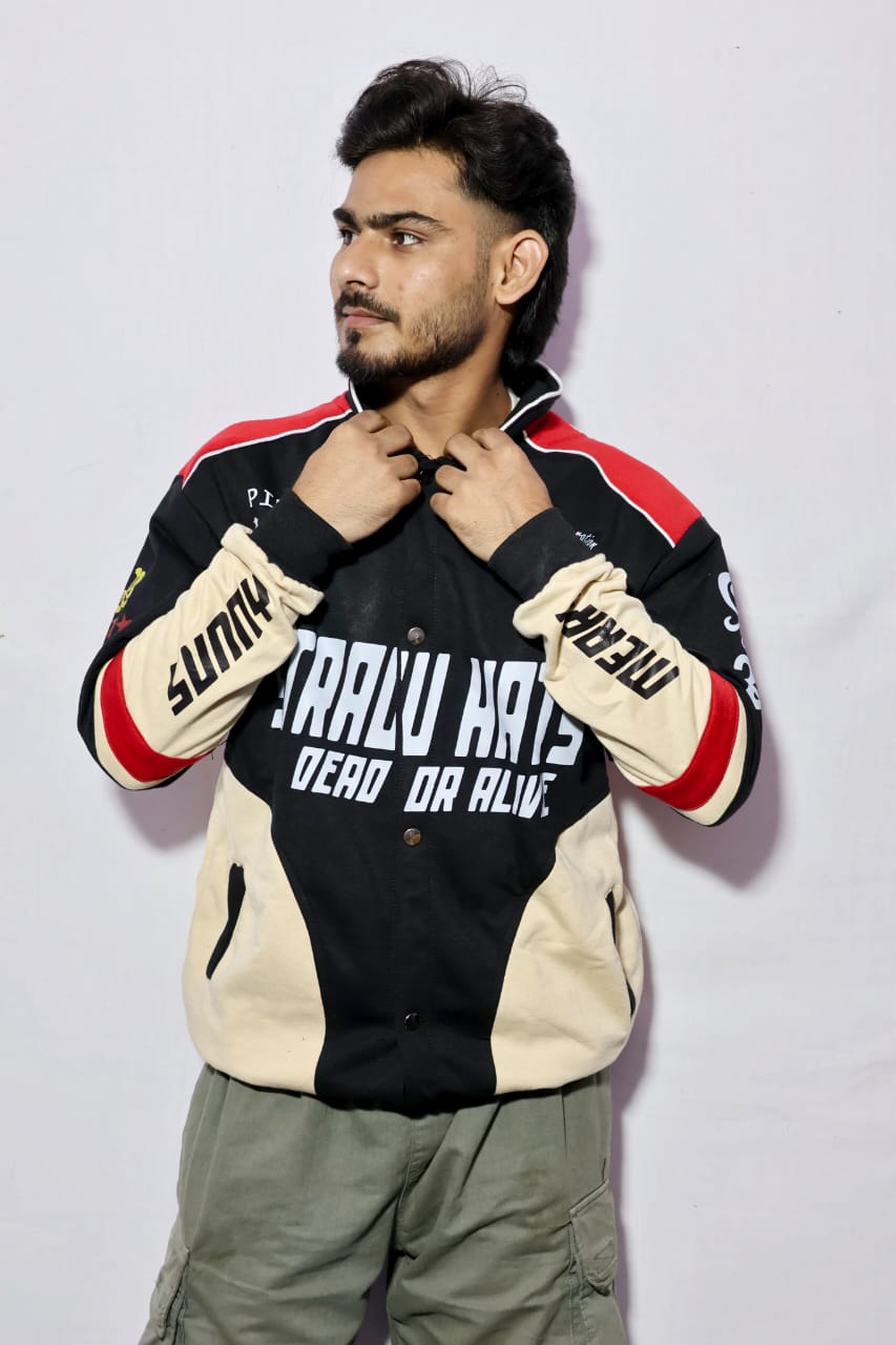 Straw hats jacket in cotton.