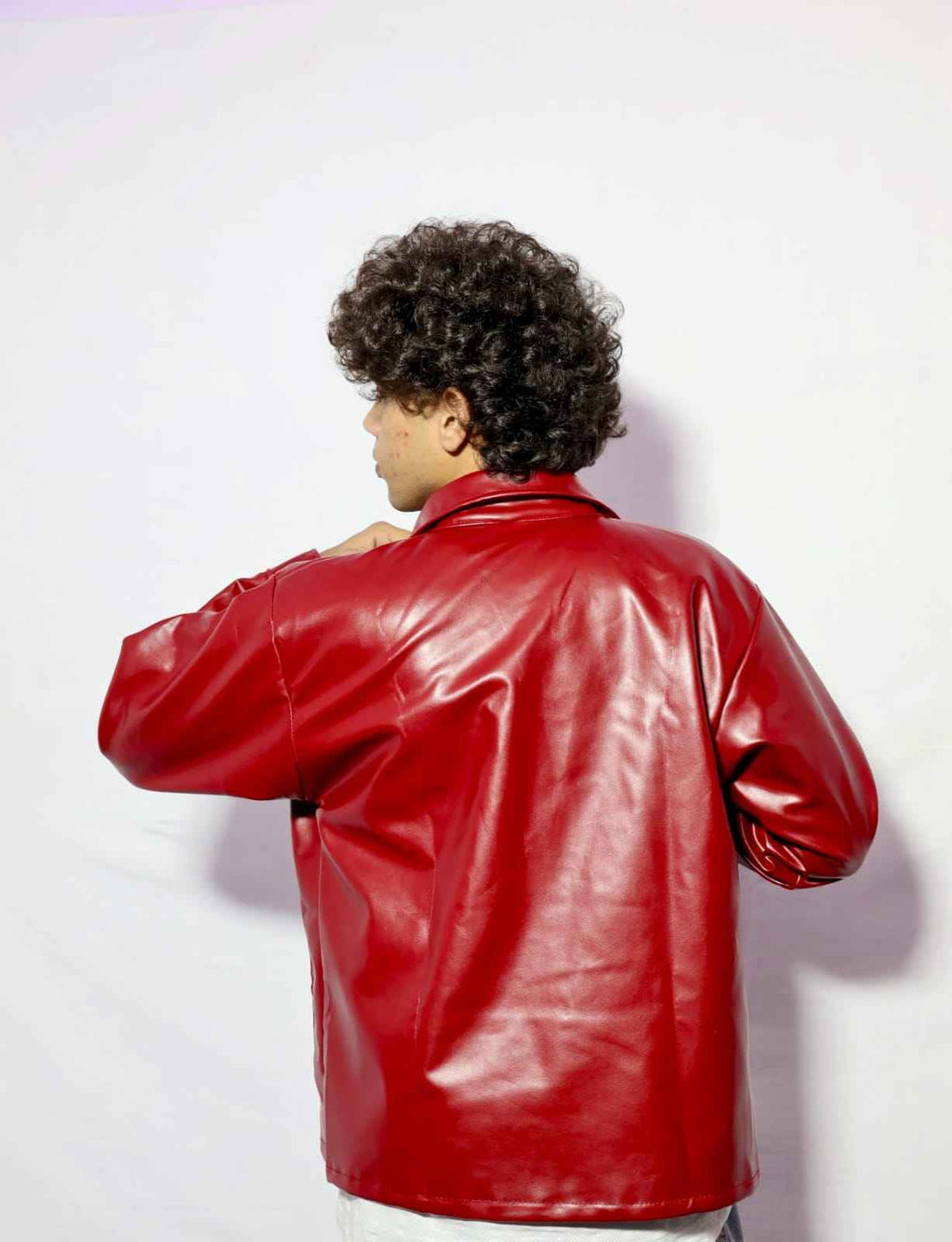 Men’s Premium Glossy Red Leather-Style Jacket