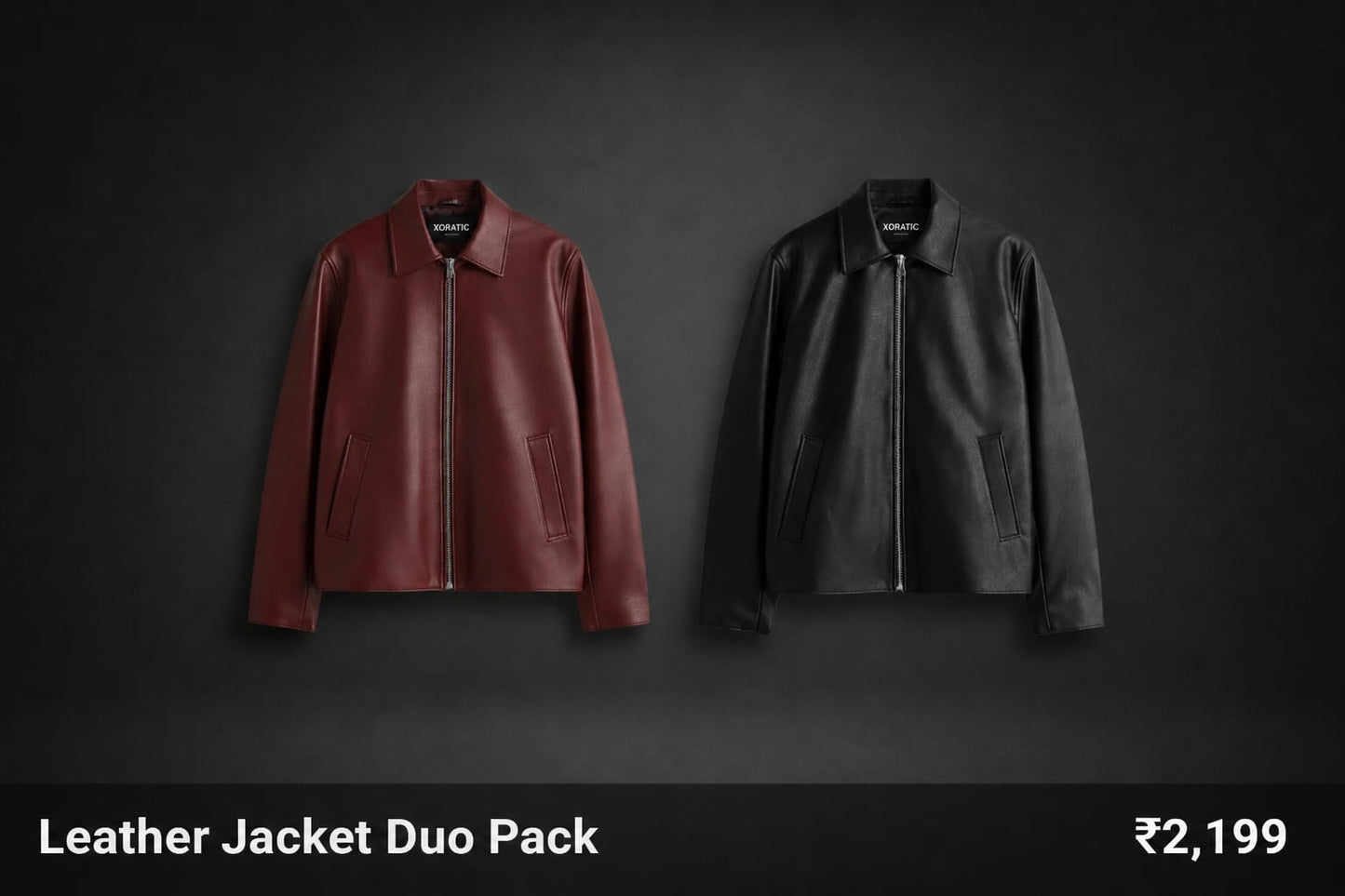 Leather Jacket Duo Pack – Premium Black & Maroon Combo | Xoratic