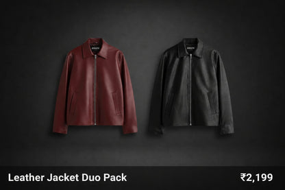 Leather Jacket Duo Pack – Premium Black & Maroon Combo | Xoratic