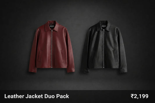 Leather Jacket Duo Pack – Premium Black & Maroon Combo | Xoratic
