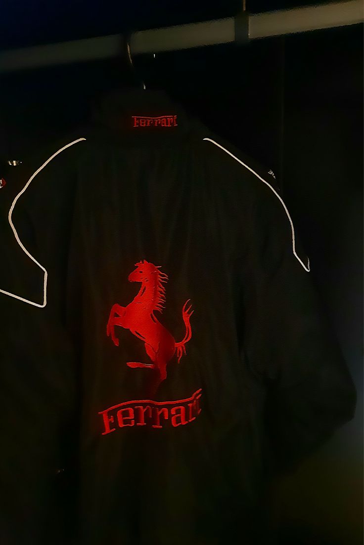 Black racing ferrari jacket in black.