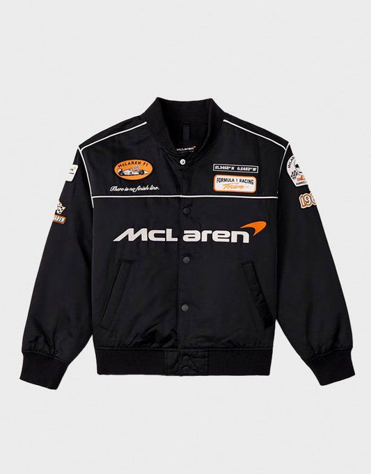 the MCLaren jacket in black for unisex in dtf print