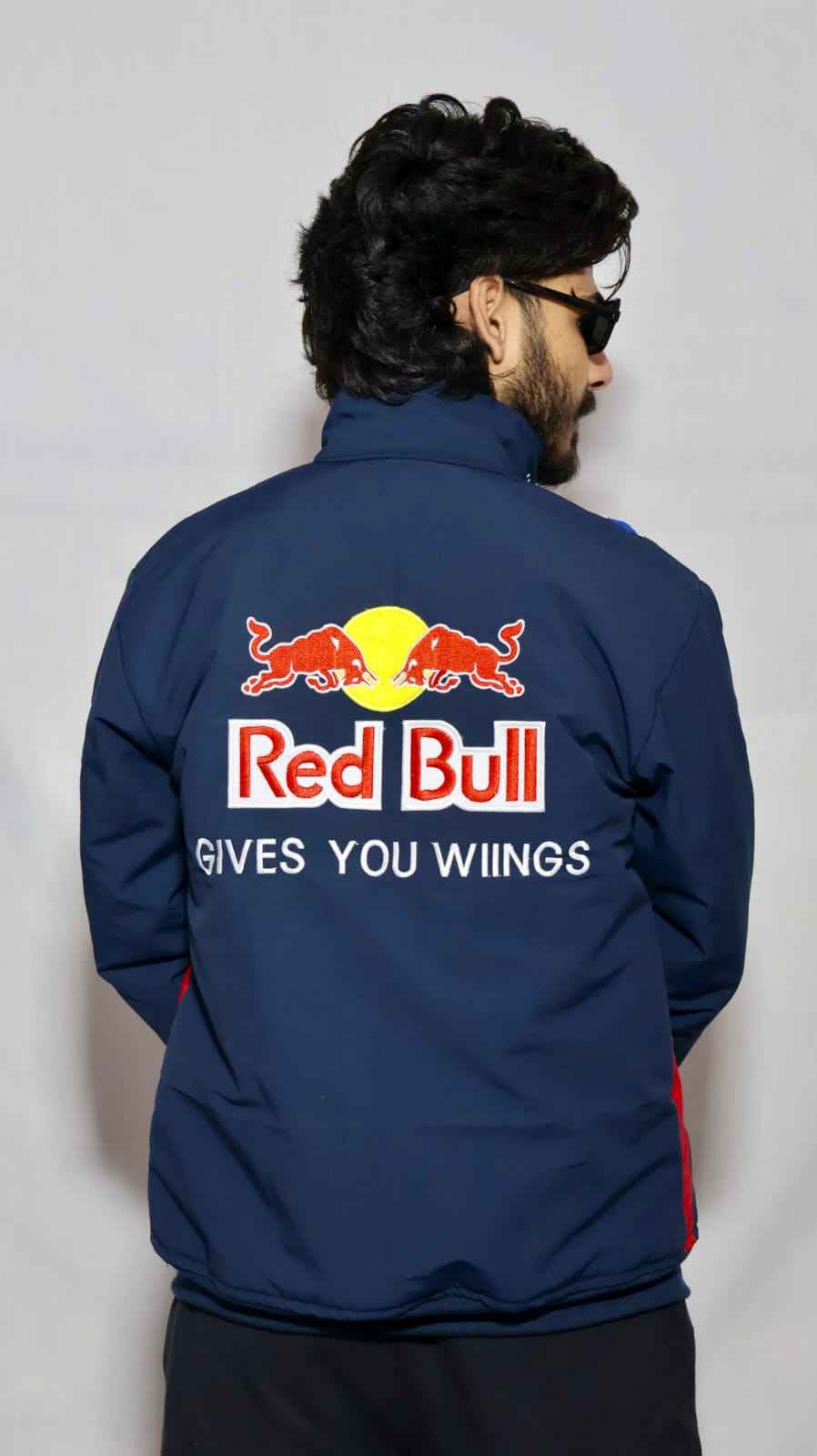 Premium blue embroidered racing jacket by Xoratic