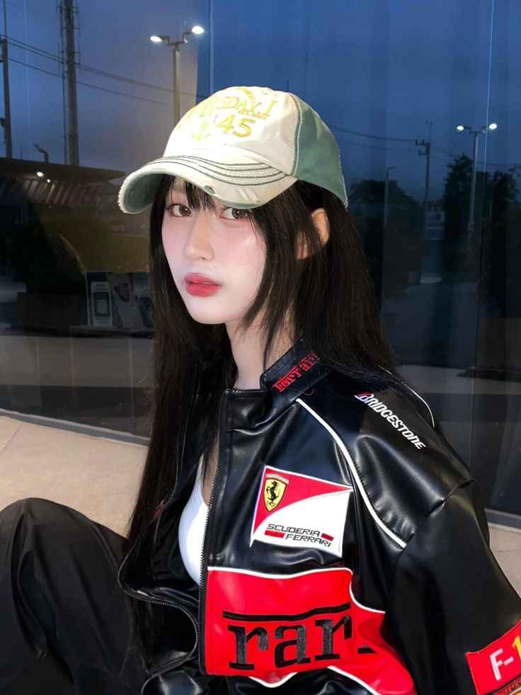 Ferrari racing jacket fully embroidered in leather.