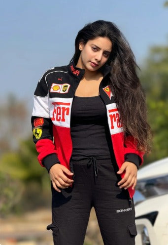 Racing F1 Ferrari jacket in Tri-colour for unisex.