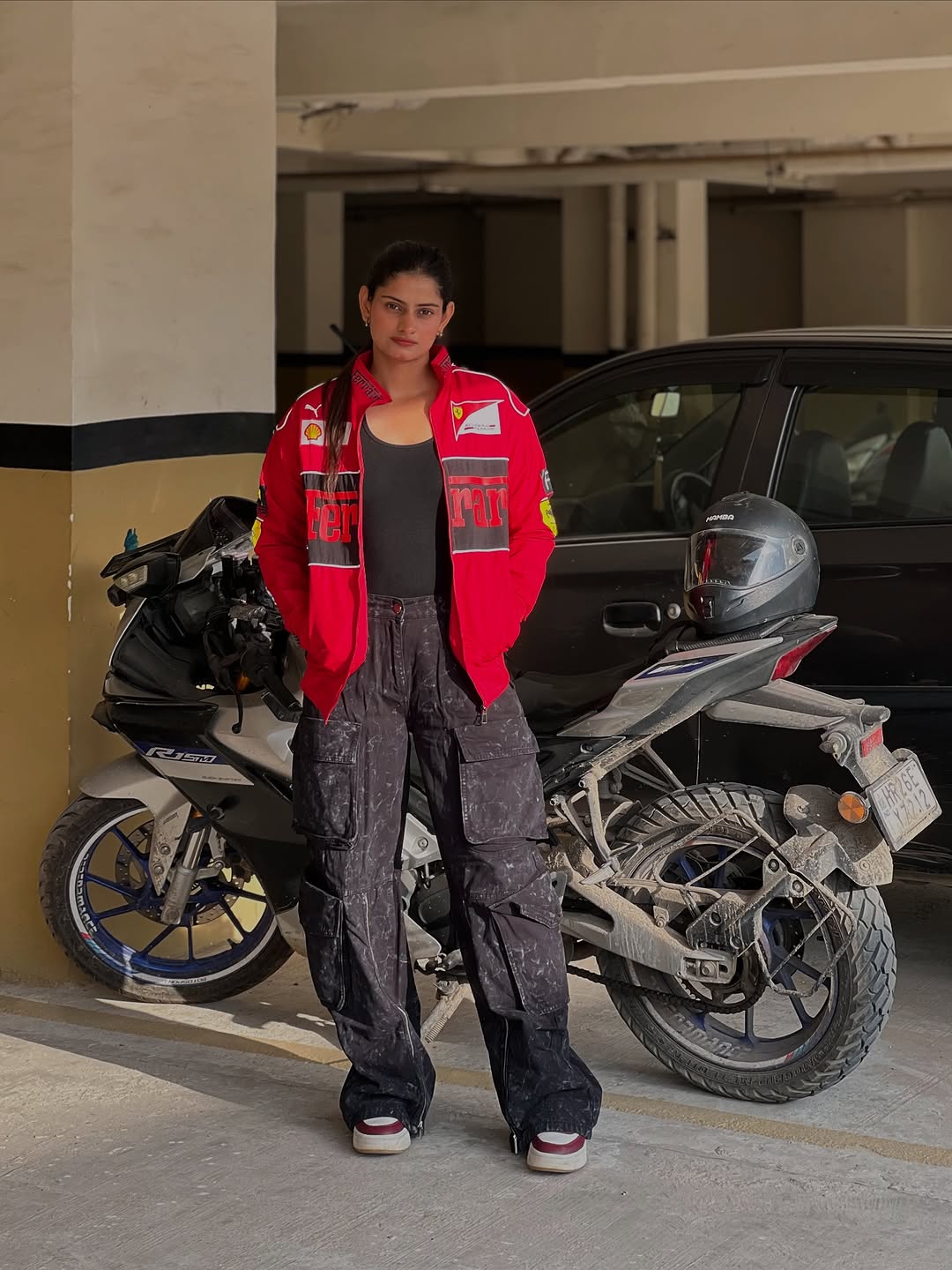The Red Ferrari racing jacket for unisex.