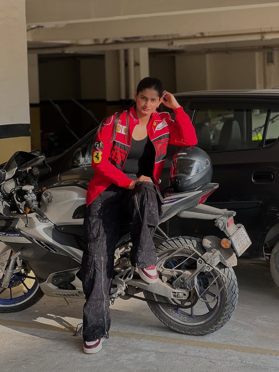 The Red Ferrari racing jacket for unisex.