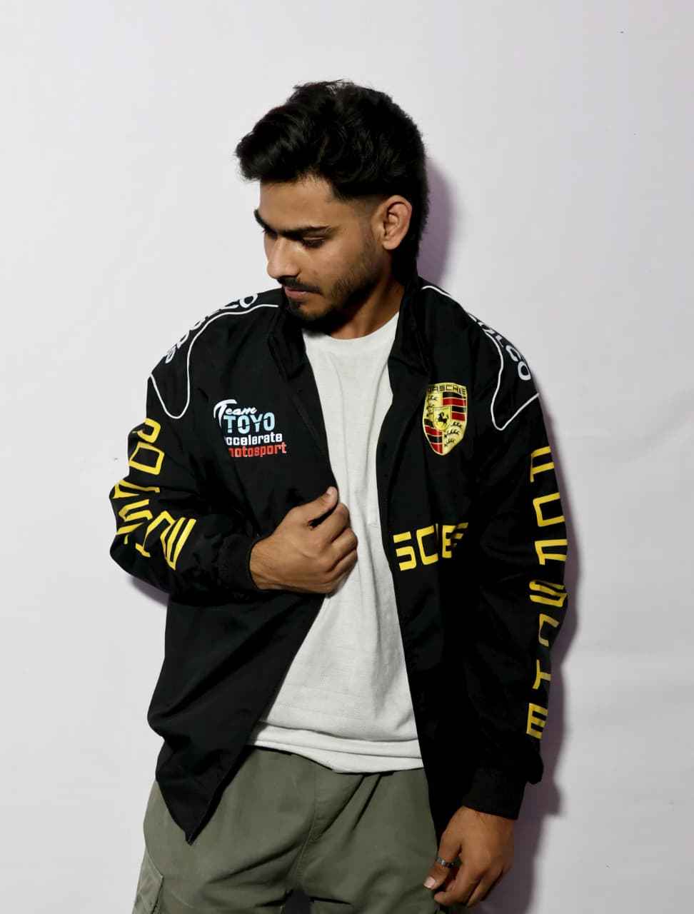 Premium racing jacket DTF print by Xoratic
