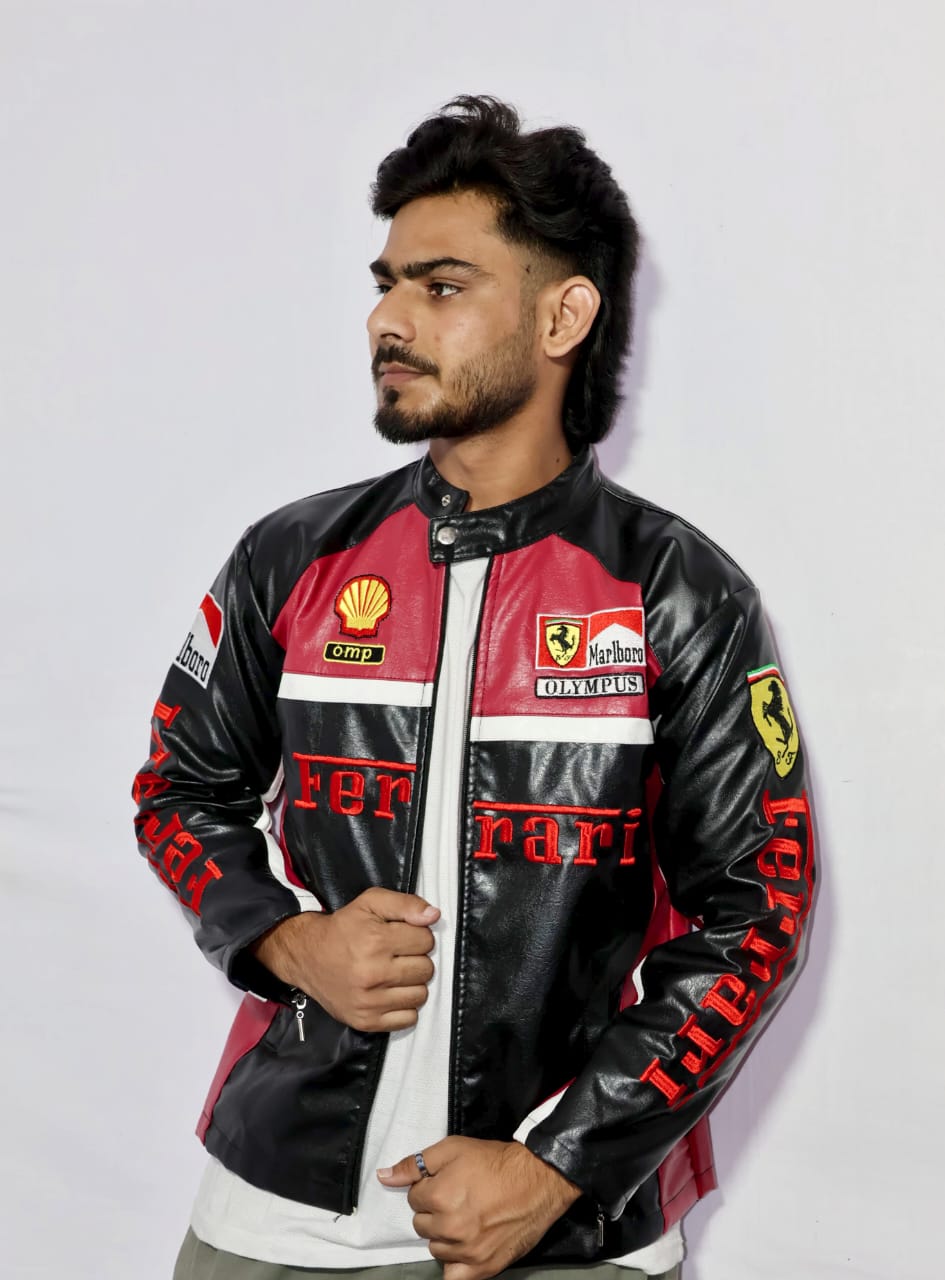 Olympus Ferrari racing jacket fully embroidered .