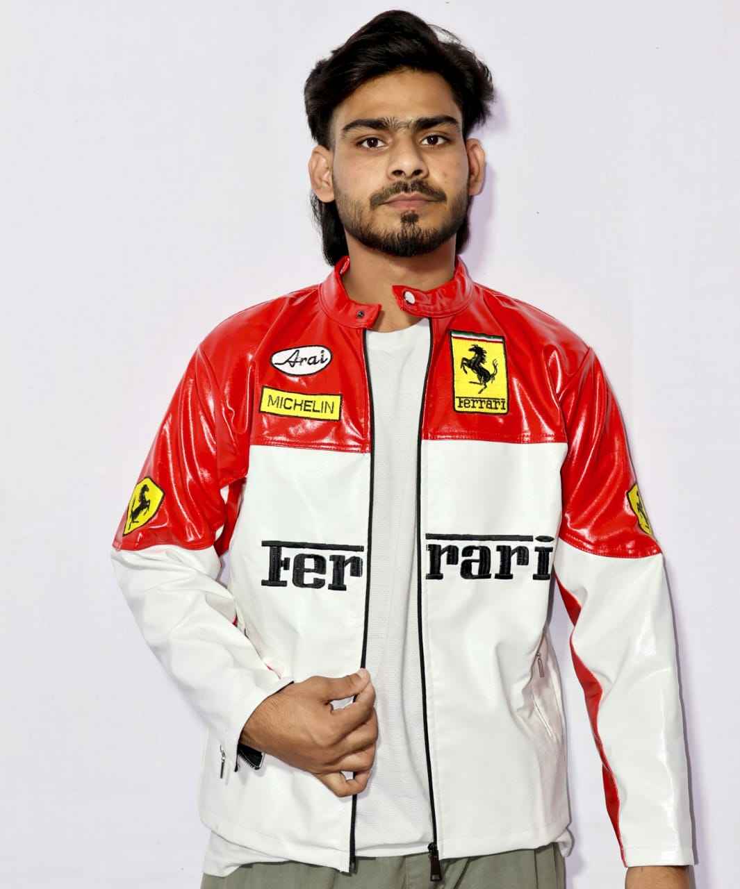 Ferrari racing jacket fully Embroidered and unique colour combination.