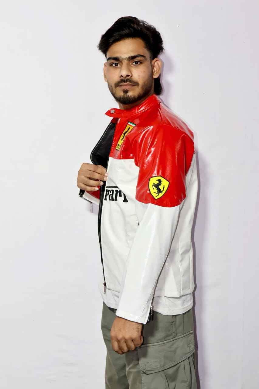 Ferrari racing jacket fully Embroidered and unique colour combination.