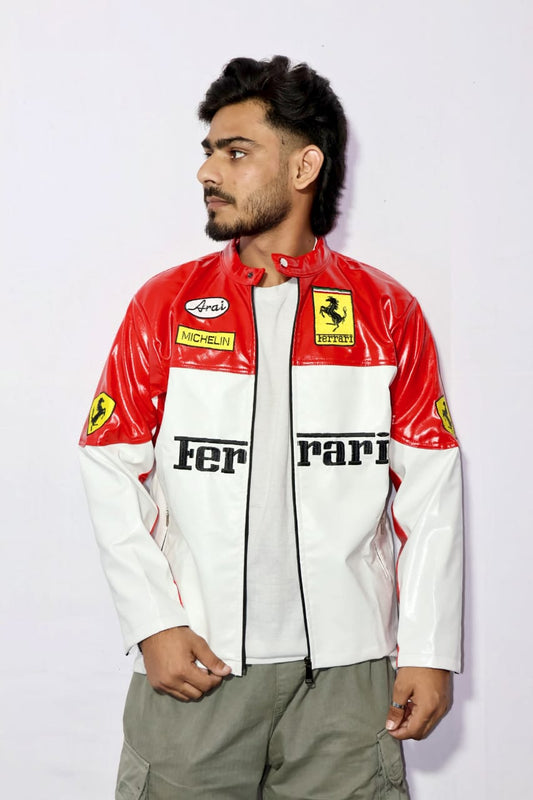 Ferrari racing jacket fully Embroidered and unique colour combination.