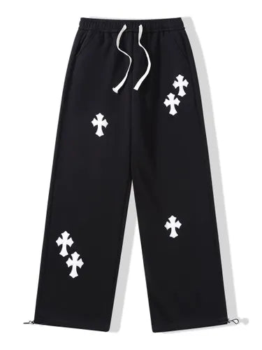 Gothic Street Cross Patch  Pants – Bold, Black and Unapologetic.