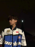Blackair racing jacket blue and white by Xoratic