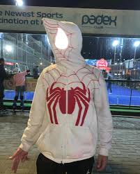 A Bold Stance in a Spider zip up Hoodie in white for unisex.