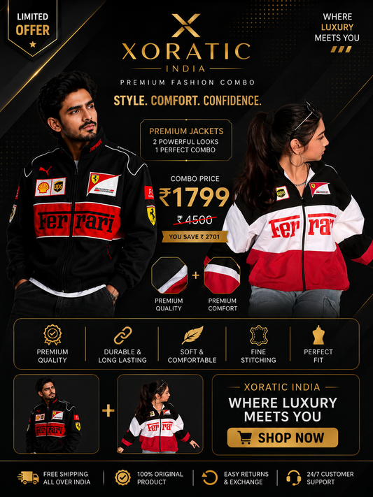 Ferrari Jacket Duo Pack – Premium Black & Tri-colour Combo | Xoratic