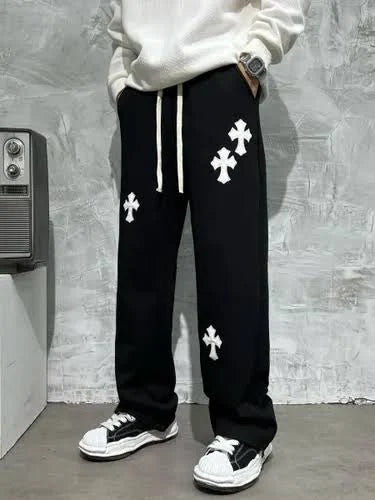 Gothic Street Cross Patch  Pants – Bold, Black and Unapologetic.