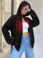 Black spider-inspired hoodie set by Xoratic