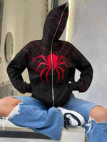 Black spider-inspired hoodie set by Xoratic