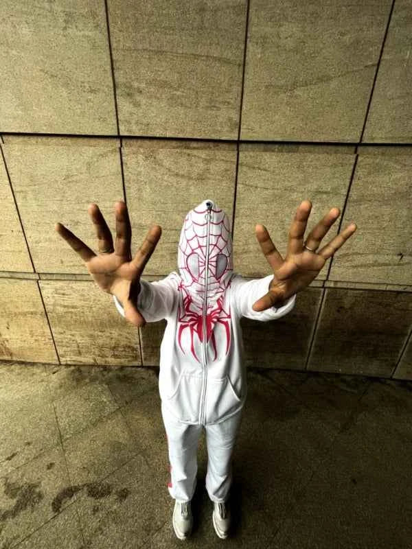 White spider-inspired hoodie by Xoratic