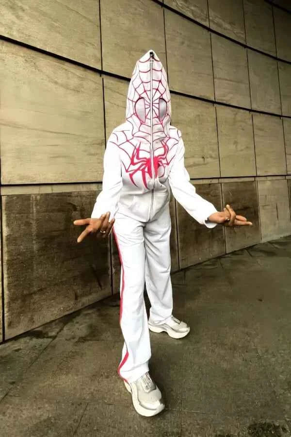White spider-inspired hoodie by Xoratic